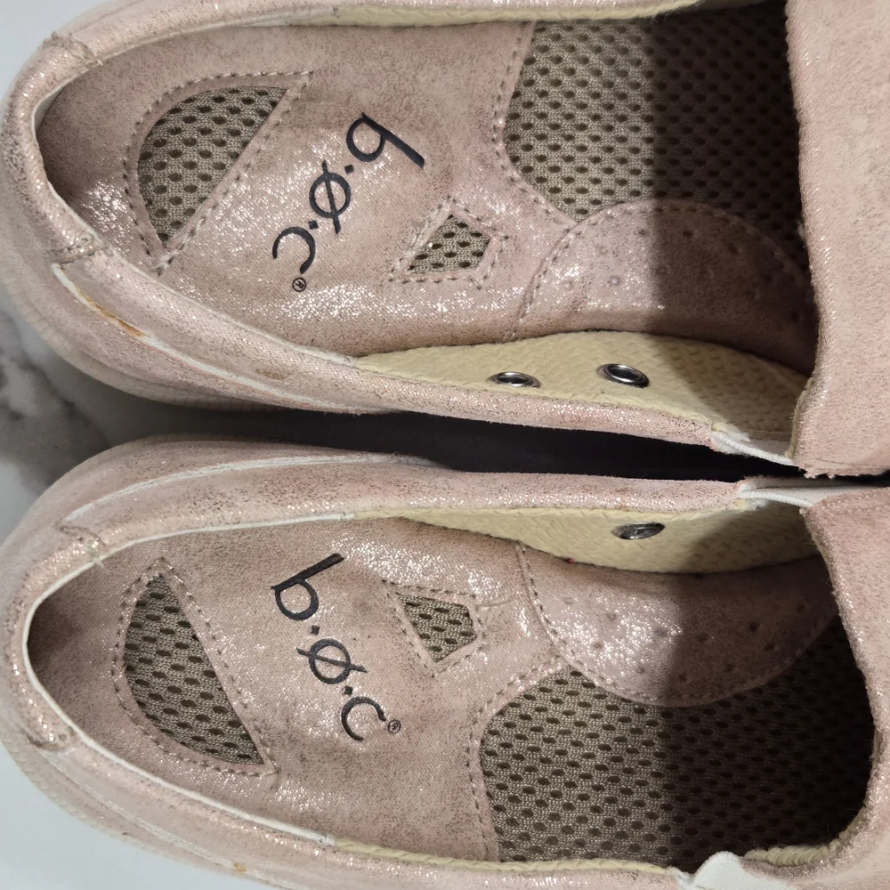 B.O.C Womens Slip On Shoes Rose Pink Metallic Shimmer Size 7